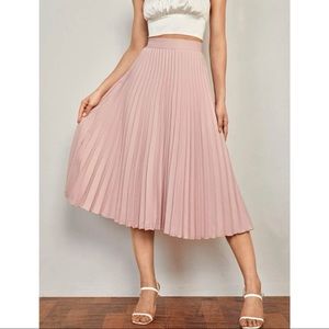 Like New Pleated Pastel Pink Maxi Skirt Summer Petite Shein Bottoms 4